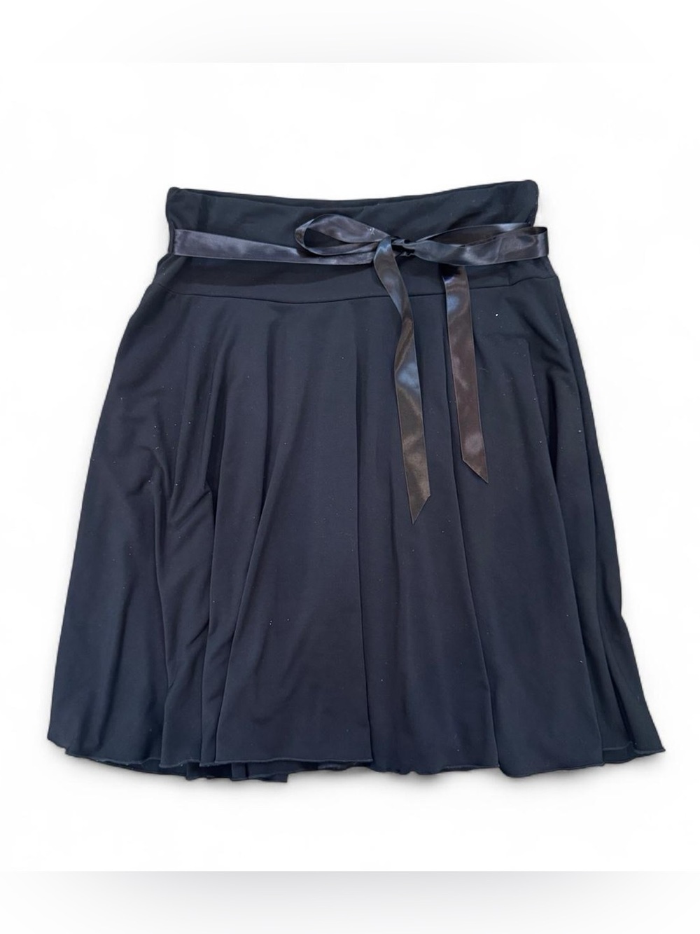 Joe Benbasset Black Circle Skirt with Satin Waist Tie